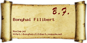 Bonyhai Filibert névjegykártya